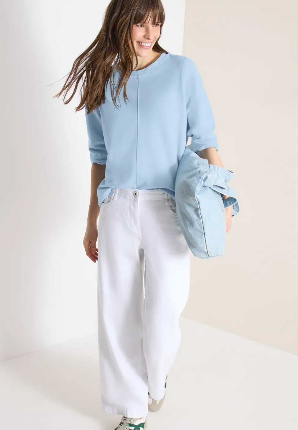 3/4- Arm Sweatshirt mit Tunnelzug