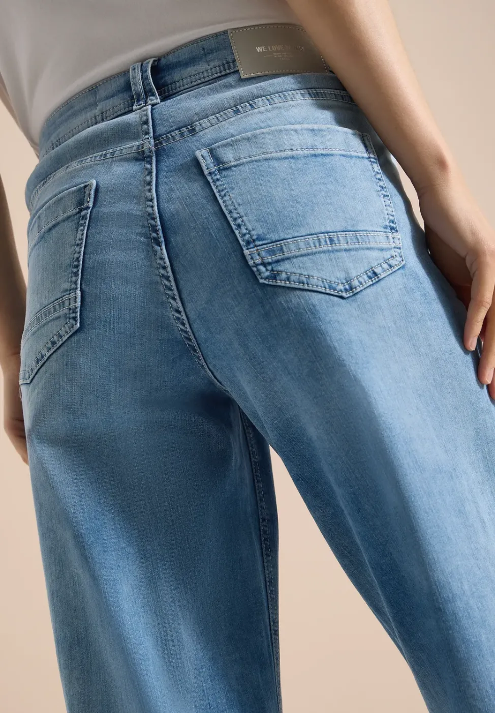 3/4 High Waist Wide Leg Jeans im Loose Fit