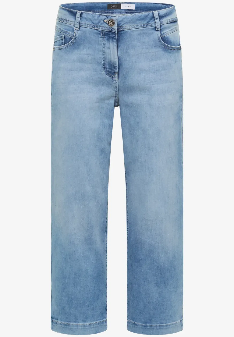 3/4 High Waist Wide Leg Jeans im Loose Fit