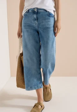 3/4 High Waist Wide Leg Jeans im Loose Fit