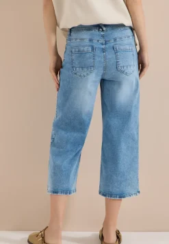3/4 High Waist Wide Leg Jeans im Slim Fit