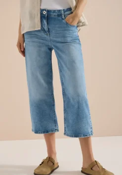 3/4 High Waist Wide Leg Jeans im Slim Fit