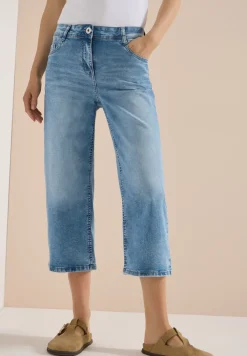 3/4 High Waist Wide Leg Jeans im Slim Fit