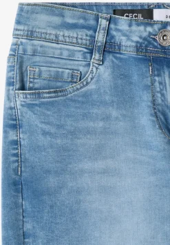 3/4 High Waist Wide Leg Jeans im Slim Fit