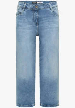 3/4 High Waist Wide Leg Jeans im Slim Fit