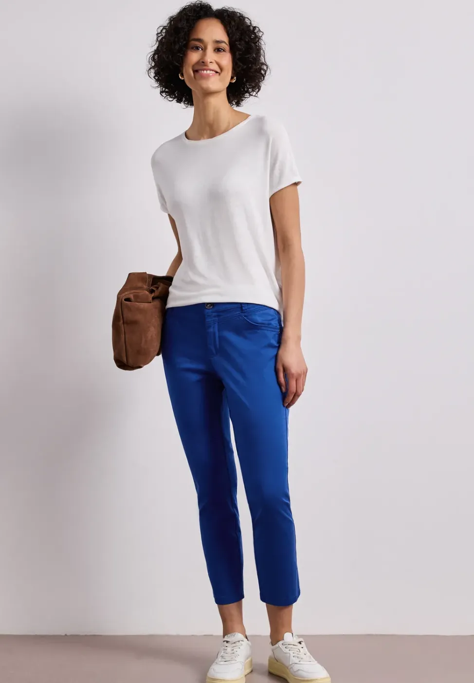7/8 Slim Leg Hose im Satin-Look