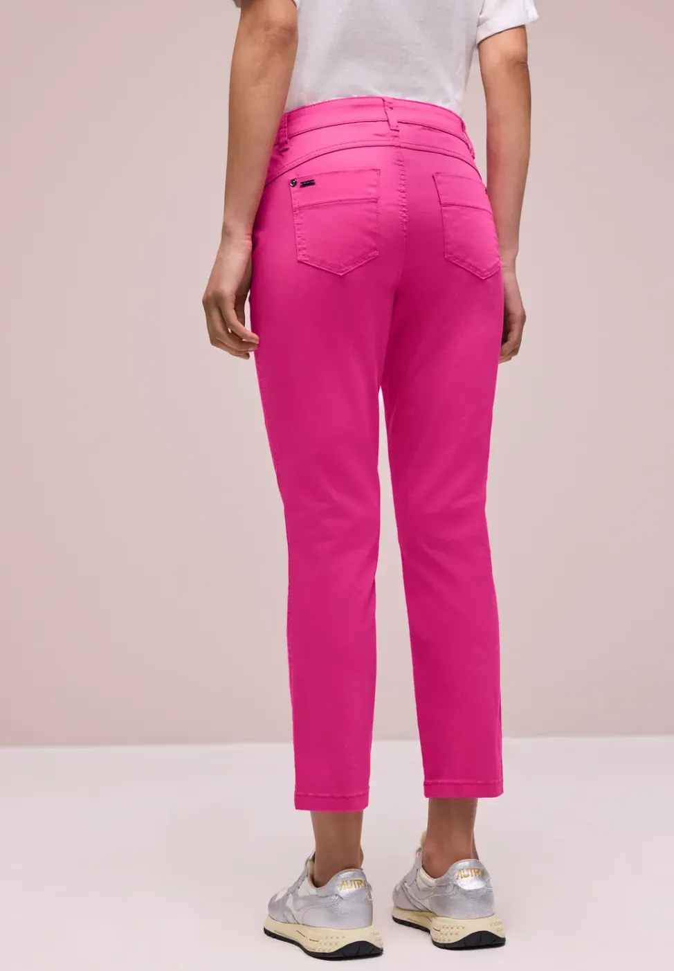 7/8 Slim Leg Hose im Satin-Look