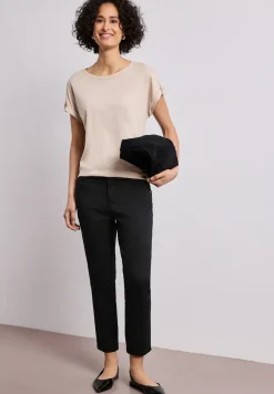 7/8 Slim Leg Hose im Satin-Look