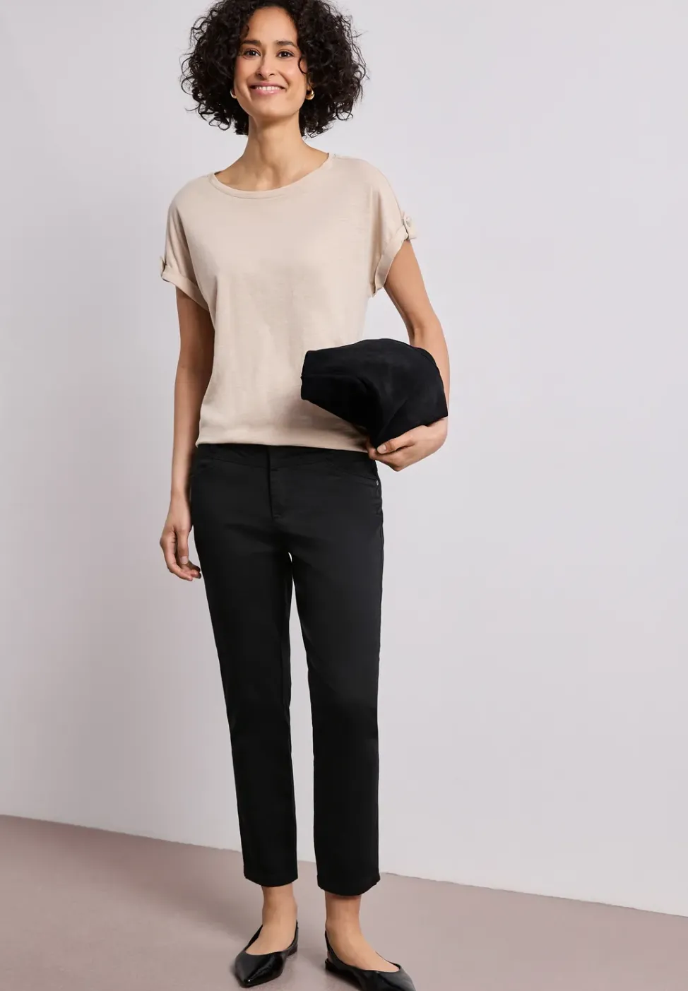 7/8 Slim Leg Hose im Satin-Look