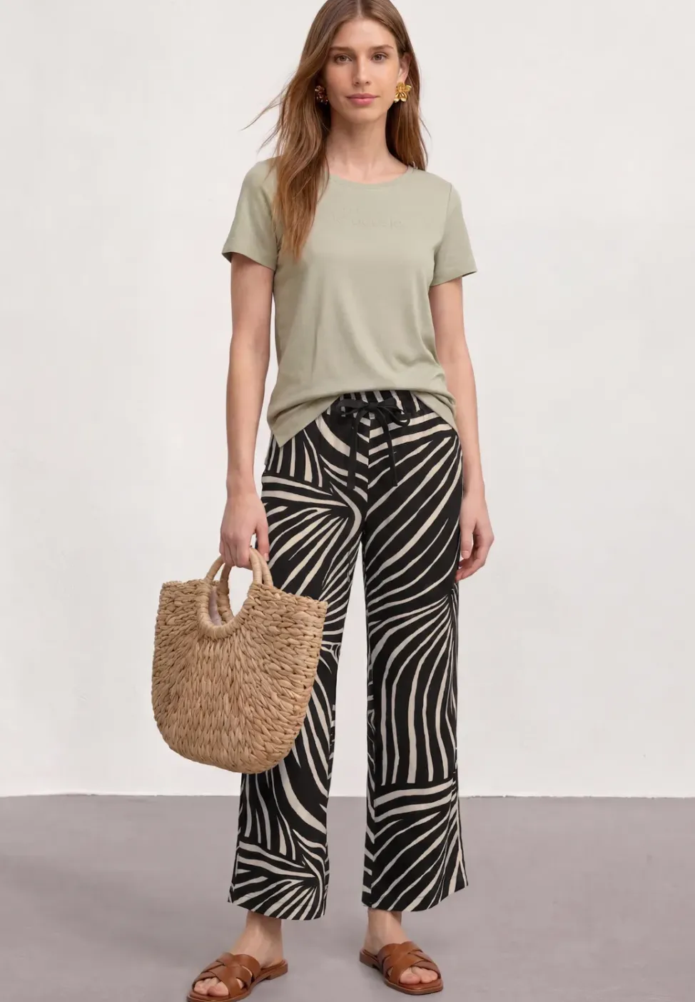 7/8 Wide Leg Hose im Loose Fit