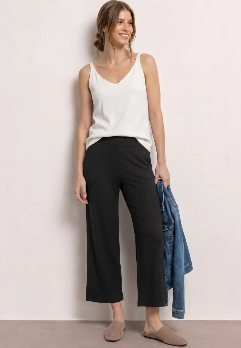7/8 Wide Leg Hose im Loose Fit