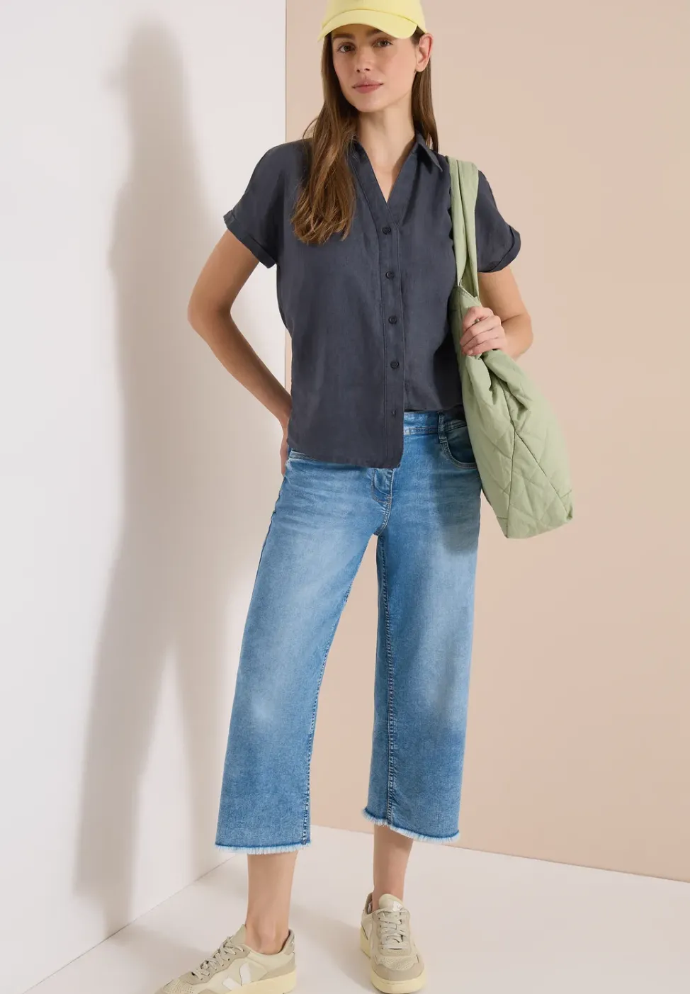 3/4 Wide Leg Jeans im Loose Fit