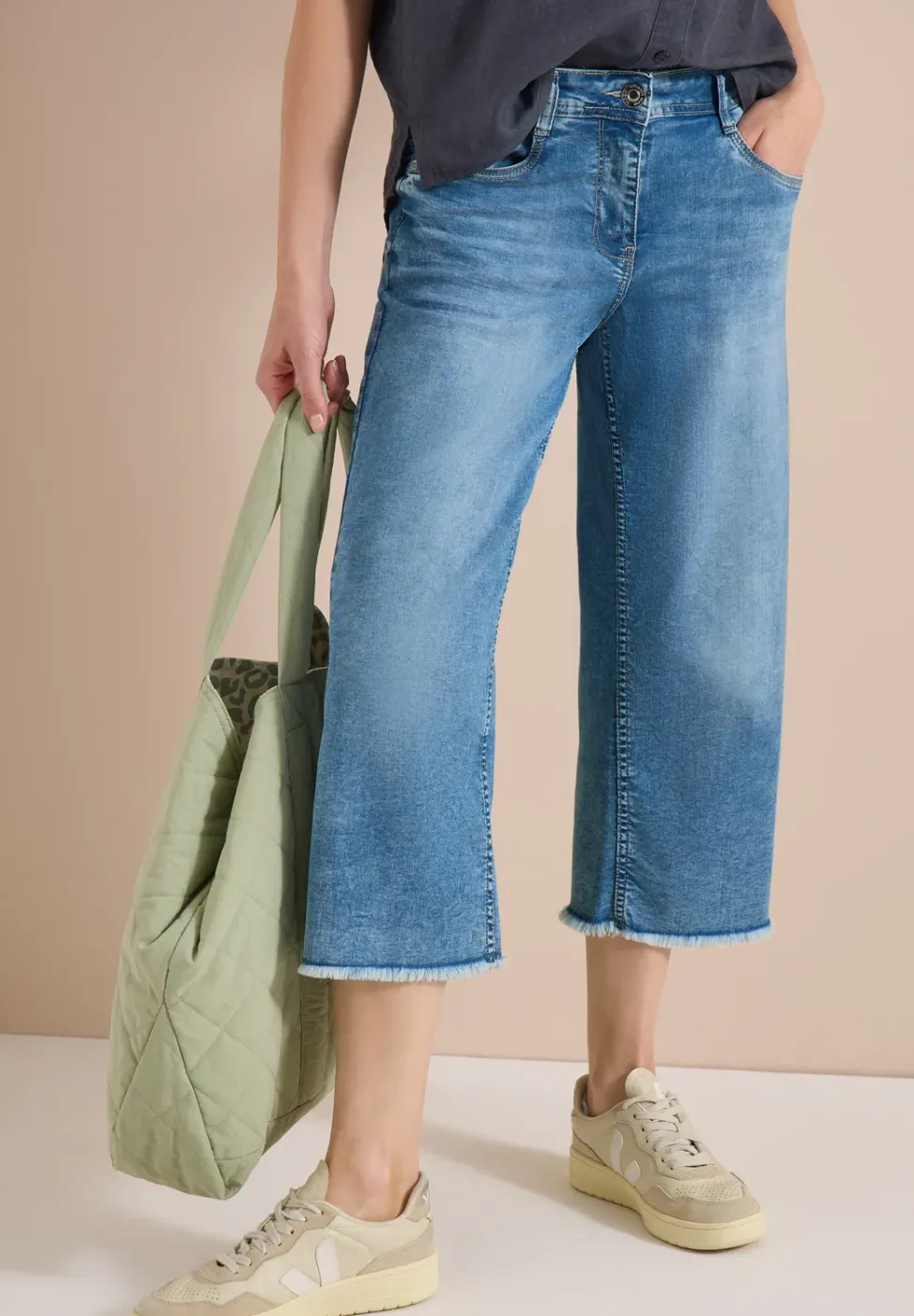 3/4 Wide Leg Jeans im Loose Fit