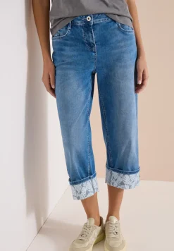 7/8 Wide Leg Jeans mit Turn-Up-Detail
