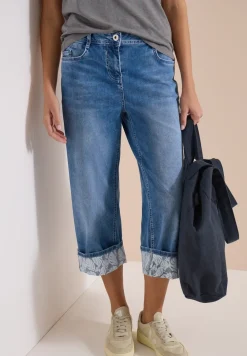 7/8 Wide Leg Jeans mit Turn-Up-Detail