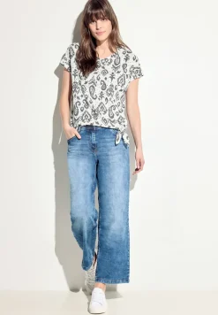 Ajour T-Shirt mit Print
