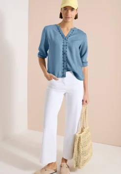 3/4-Arm Bluse im Denim-Look