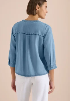 3/4-Arm Bluse im Denim-Look