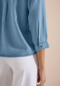3/4-Arm Bluse im Denim-Look