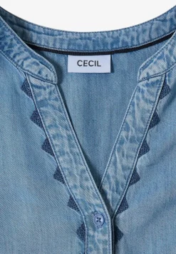 3/4-Arm Bluse im Denim-Look