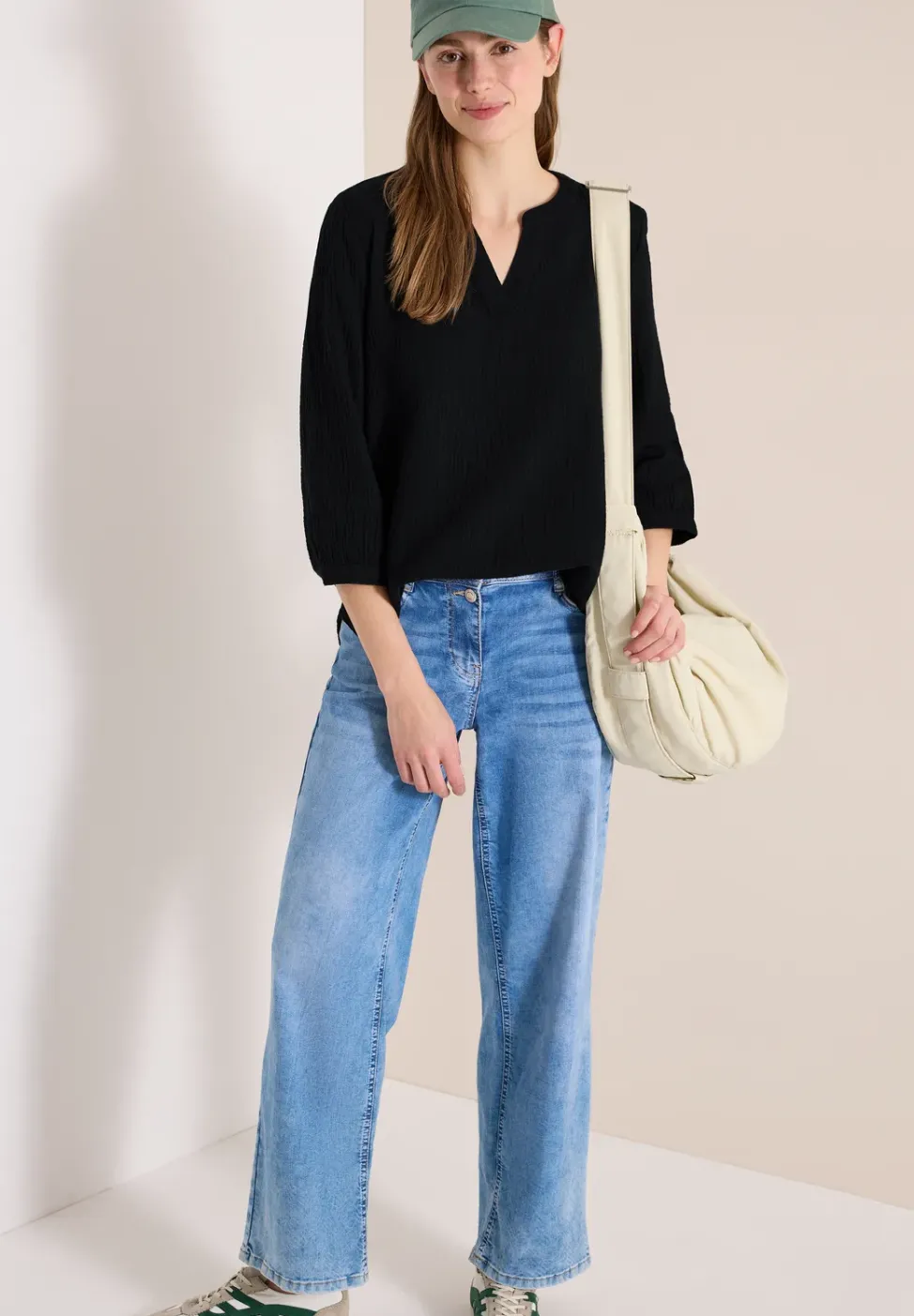 3/4-Arm Bluse in Musselin-Qualität