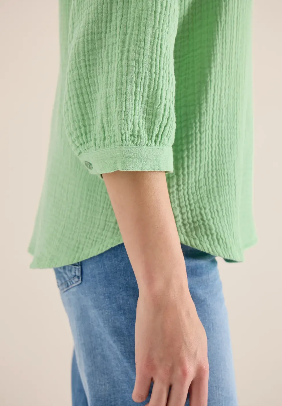 3/4-Arm Bluse in Musselin-Qualität