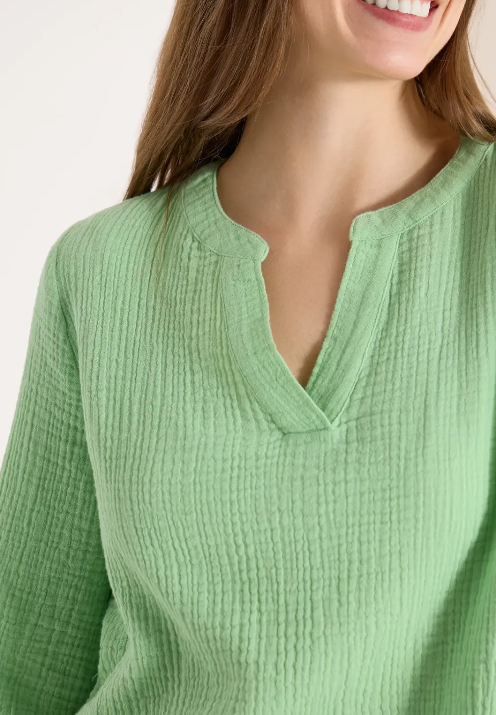 3/4-Arm Bluse in Musselin-Qualität