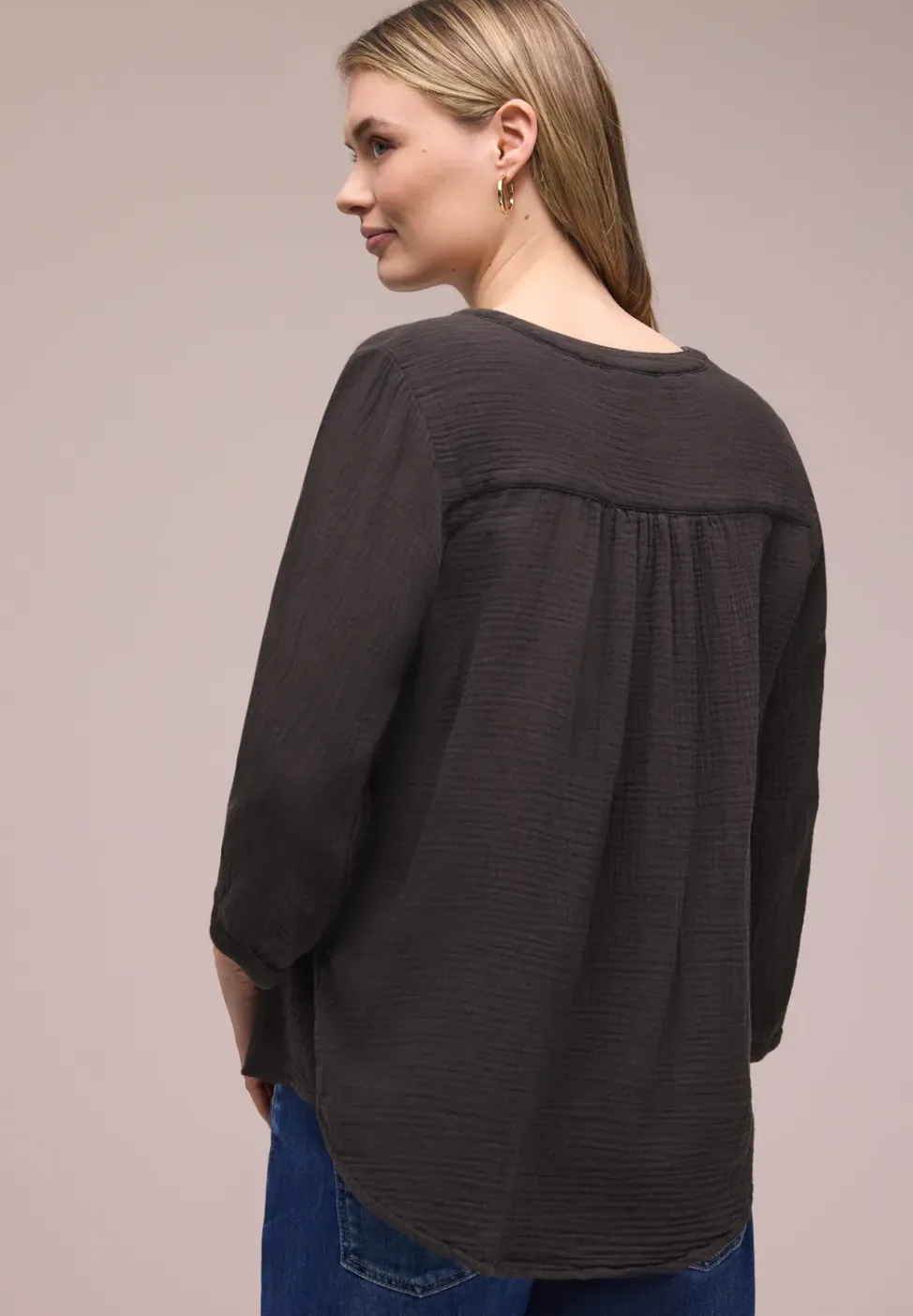 3/4-Arm Bluse in Musselinqualität