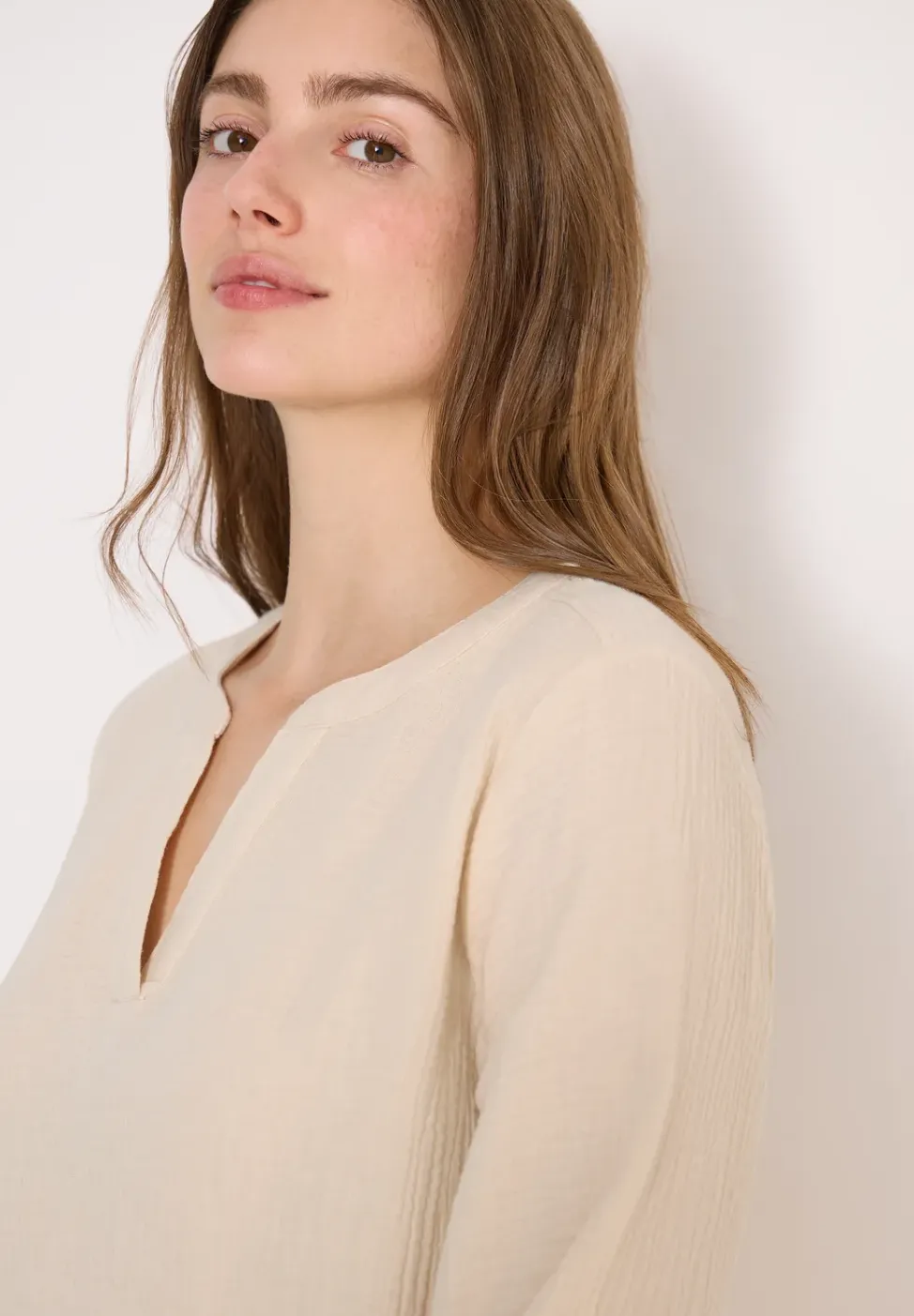 3/4-Arm Bluse in Musselin-Qualität