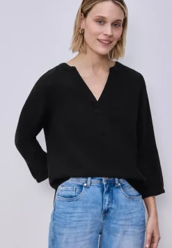 3/4-Arm Bluse in Musselinqualität
