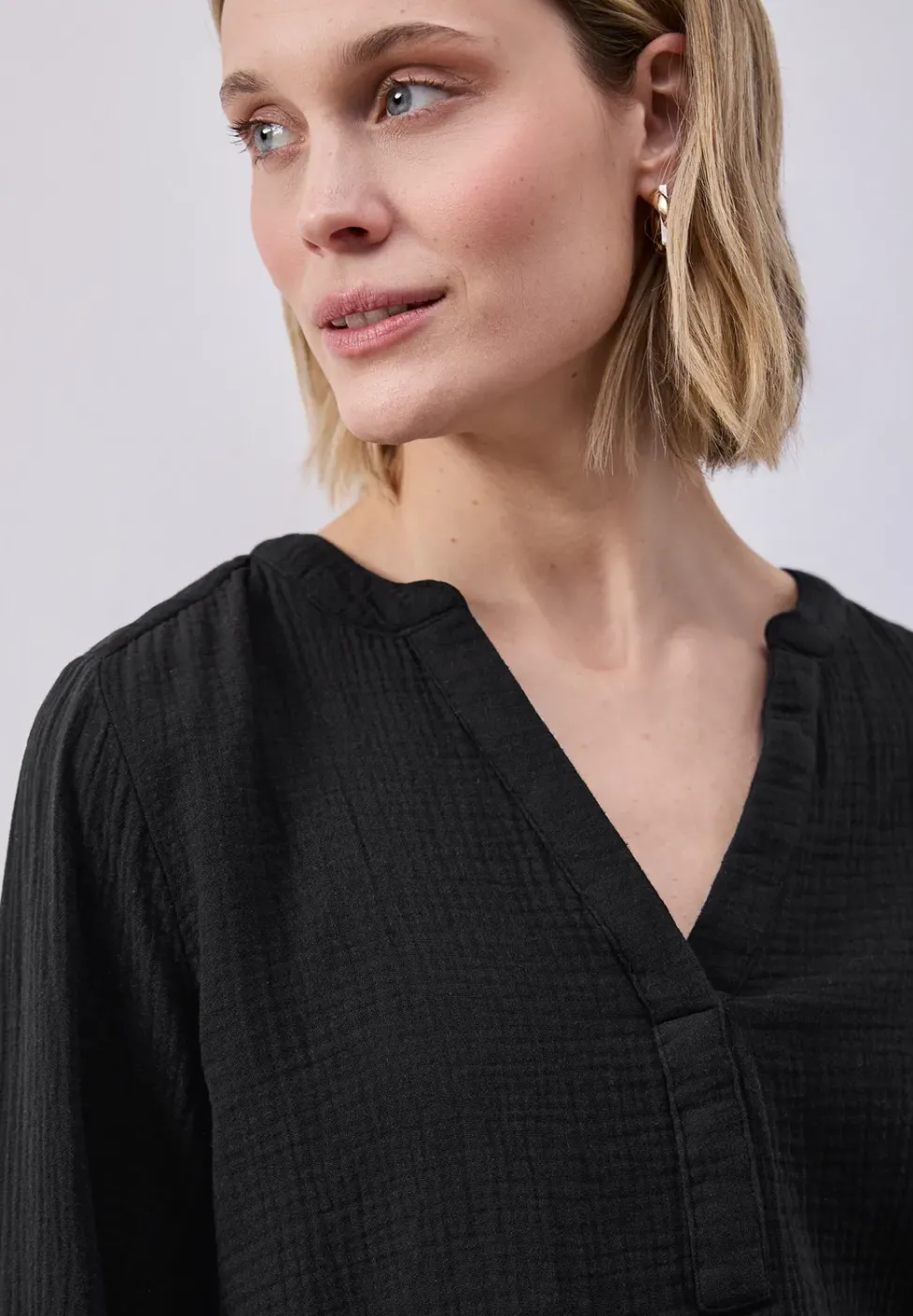 3/4-Arm Bluse in Musselinqualität