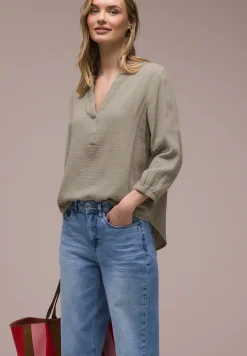 3/4-Arm Bluse in Musselinqualität