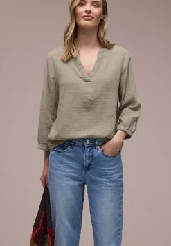 3/4-Arm Bluse in Musselinqualität