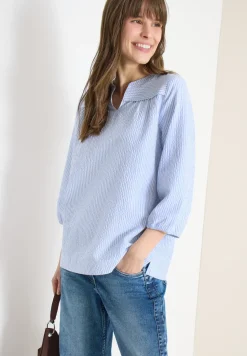 3/4-Arm Bluse in Seersucker Qualität