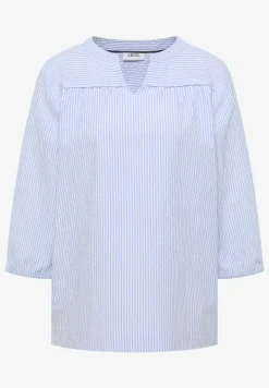 3/4-Arm Bluse in Seersucker Qualität