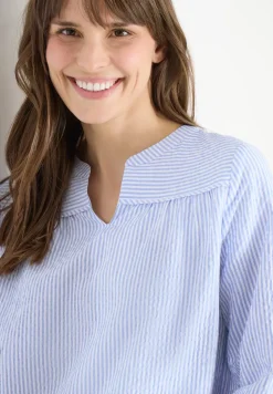 3/4-Arm Bluse in Seersucker Qualität