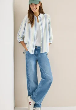3/4-Arm Bluse in Seersucker Qualität
