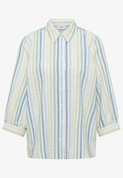 3/4-Arm Bluse in Seersucker Qualität