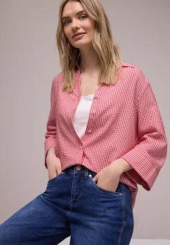 3/4-Arm Bluse in Seersuckerqualität