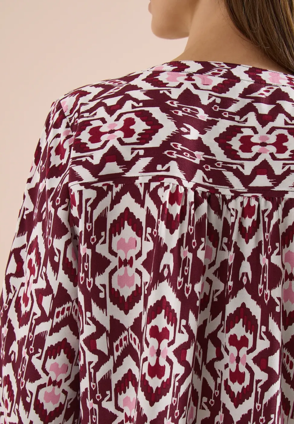 3/4-Arm Bluse mit grafischem Muster