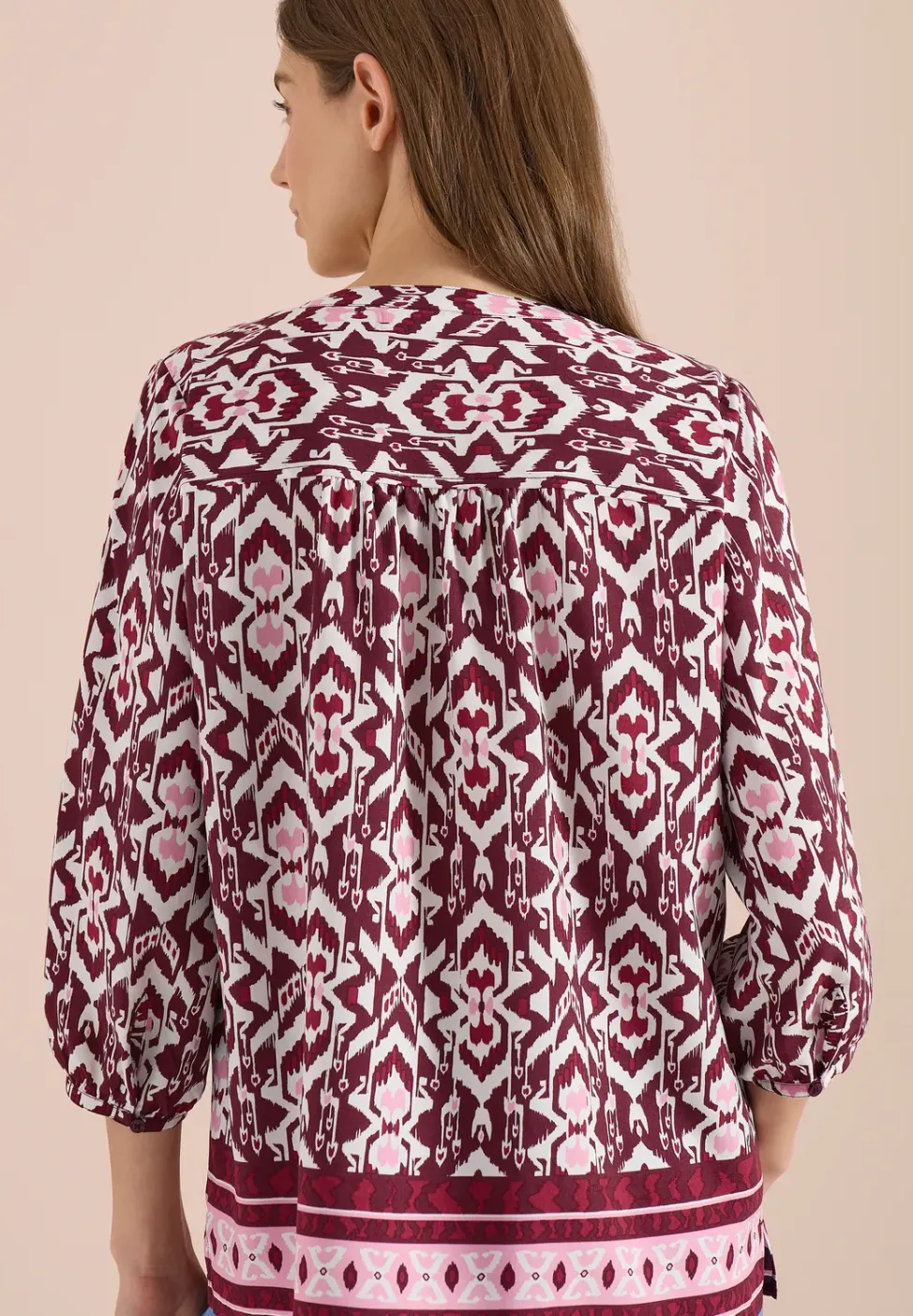 3/4-Arm Bluse mit grafischem Muster