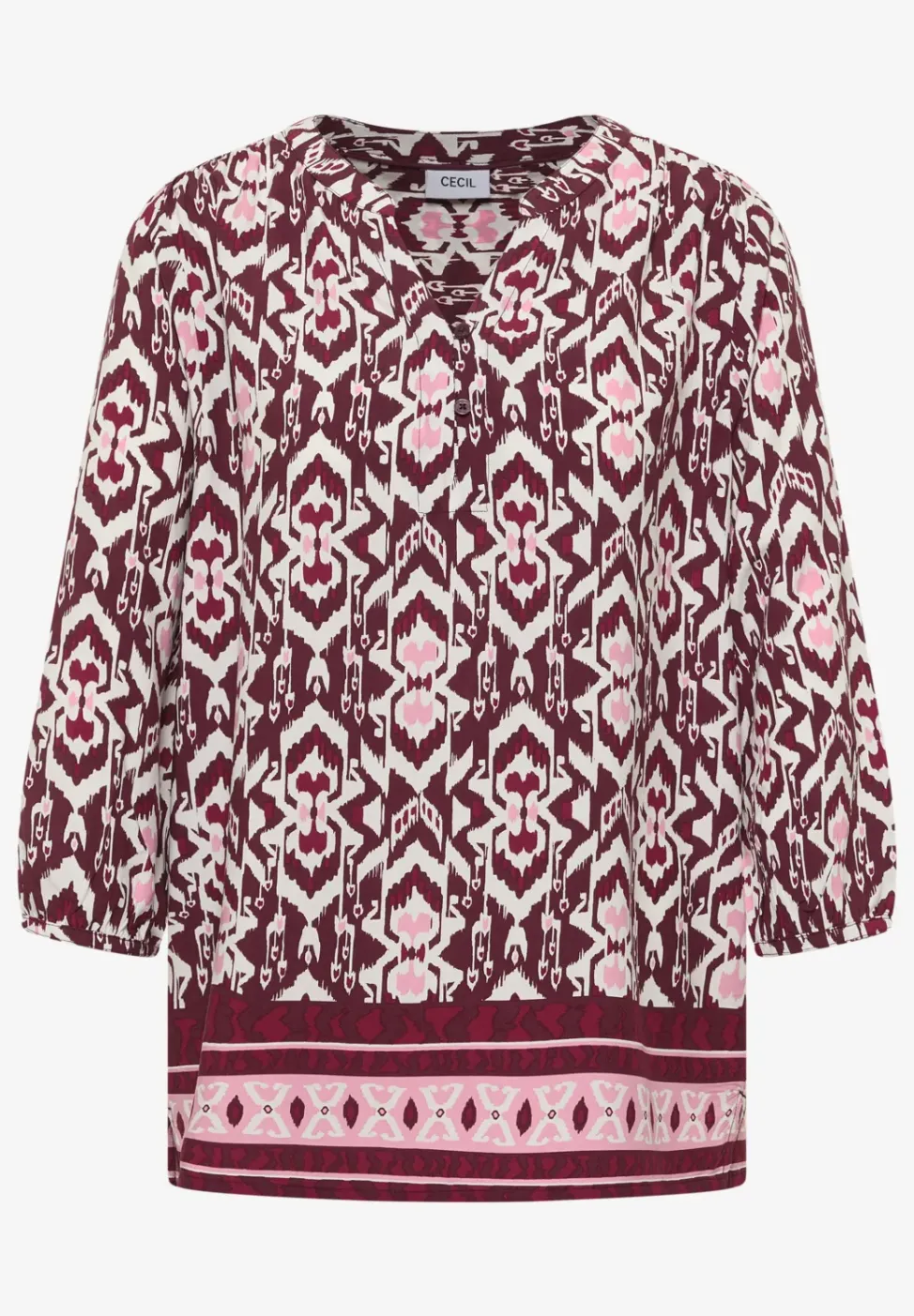 3/4-Arm Bluse mit grafischem Muster