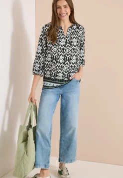 3/4-Arm Bluse mit grafischem Muster