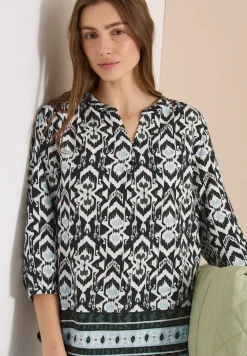 3/4-Arm Bluse mit grafischem Muster