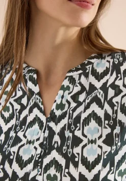 3/4-Arm Bluse mit grafischem Muster