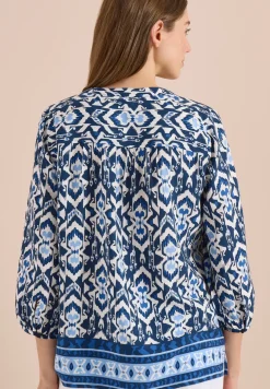 3/4-Arm Bluse mit grafischem Muster