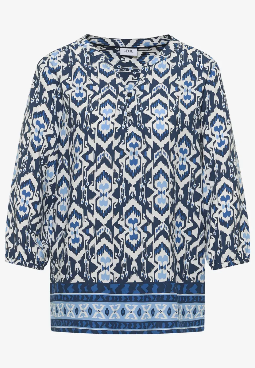 3/4-Arm Bluse mit grafischem Muster
