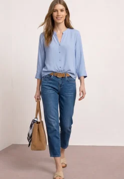 3/4-Arm Bluse mit Knotendetail