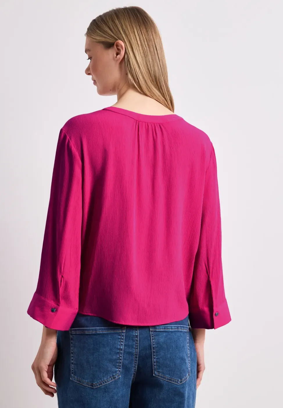3/4-Arm Bluse mit Knotendetail
