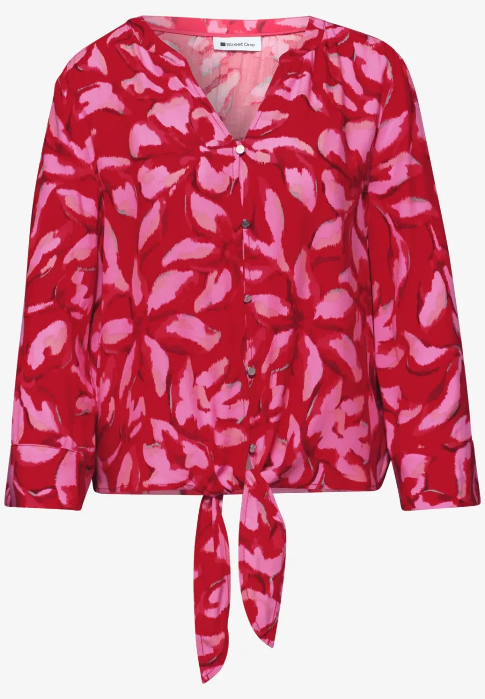 3/4-Arm Bluse mit Knotendetail
